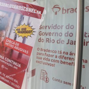 Manifestação Bradesco contra fechamento caixas eletrônicos