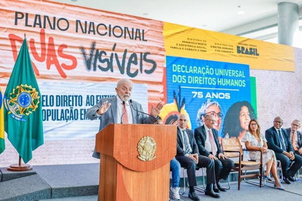 Lula anunciou, no Palácio do Planalto,  investimentos para ajudar as pessoas em situação vulnerável nas ruas, a maioria viciada em drogas
