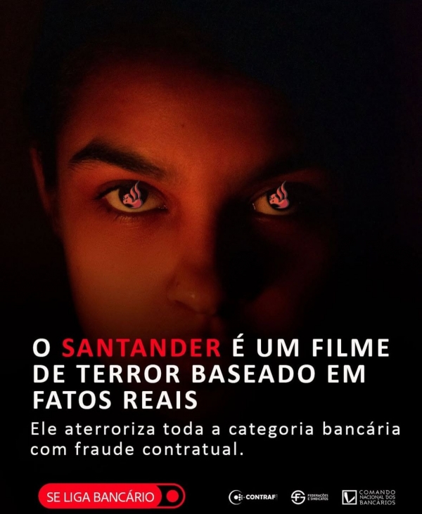 Bancários do Brasil e do exterior protestam contra abusos do Santander