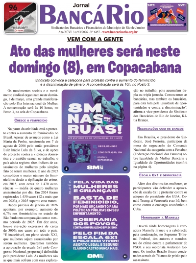 Banc&aacute;rio 6458 de 3 a 9/3/2026