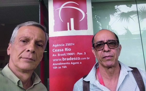 Os diretores Leuver Ludolff e Wanderlei Souza,  durante a fiscaliza&ccedil;&atilde;o na ag&ecirc;ncia CEASA do Bradesco