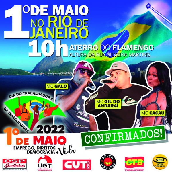 Ato do 1º de Maio no Rio será no Aterro, às 10h
