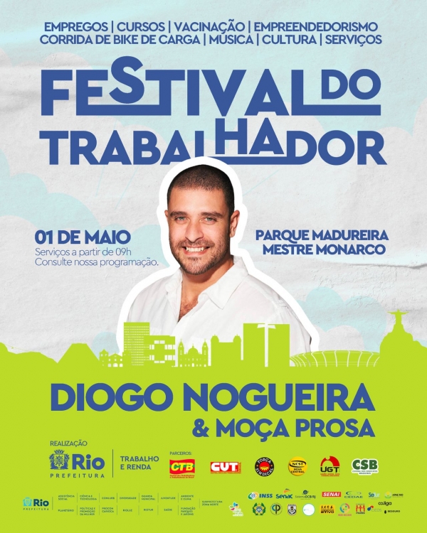 Diogo Nogueira e grupo feminino Moça Prosa são destaques musicais do 1º de Maio
