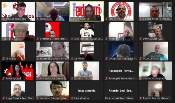 Presidentes de sindicatos de bancários do estado do Rio, participam da live sobre a Campanha Unificada