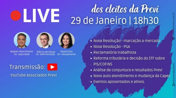 Tire suas dúvidas: nesta quarta (29/1) diretores eleitos da Previ fazem transmissão virtual ao vivo