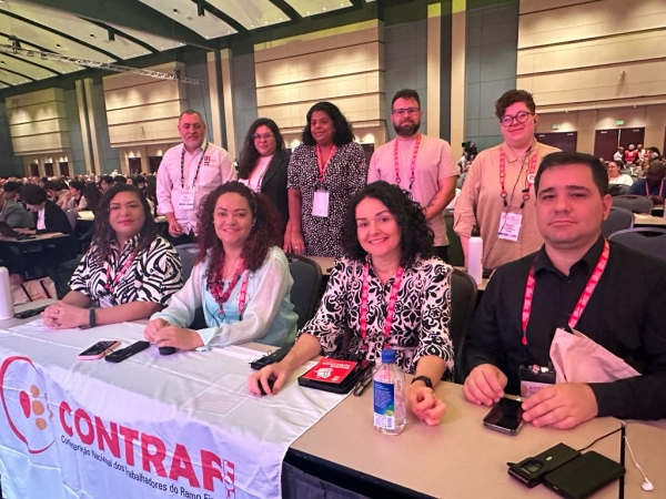 A presidenta da Contraf-CUT Juvandia Moreira e dirigentes da Contraf-CUT participaram do 6⁰ Congresso da Uni Global Union 