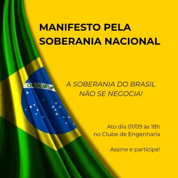 Assista aqui ao vivo o Ato em Defesa da Soberania Nacional