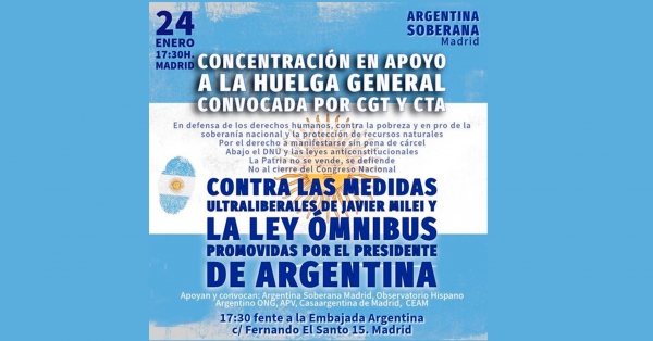Convocação feita pela Confederação Geral do Trabalho (CGT), central sindical argentina.