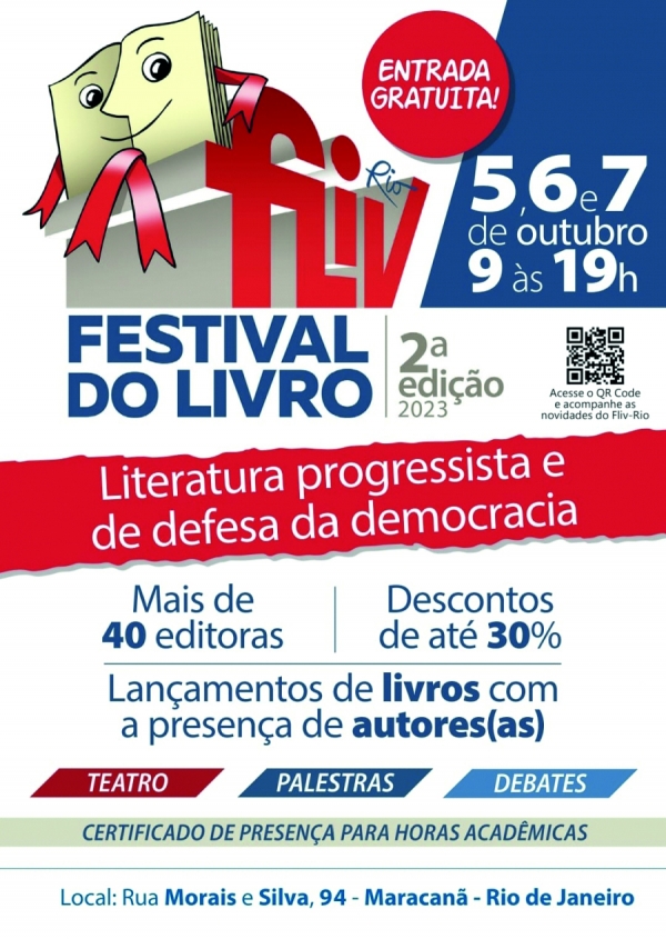 Festival do Livro, de 5 a 7/10 no  Sinttel-Rio