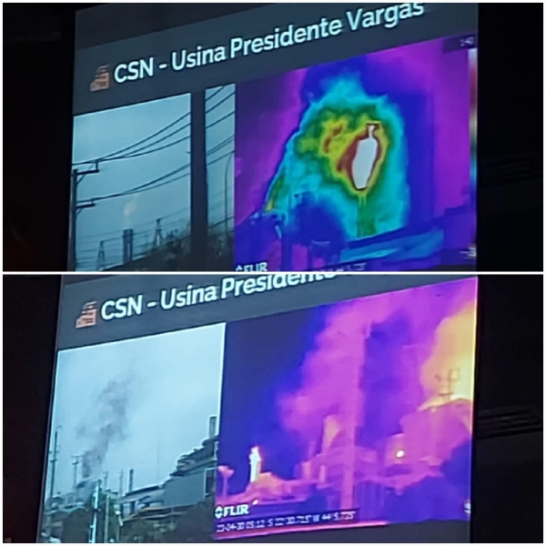 Durante a audiência, painel mostrou a poluição que a CSN joga na atmosfera