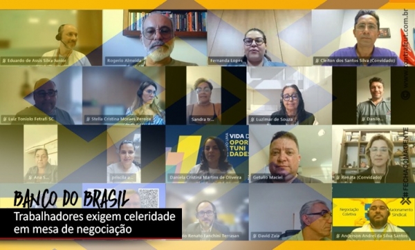 Reunião virtual entre a Comissão dos Funcionários e representantes da diretoria do Banco do Brasil