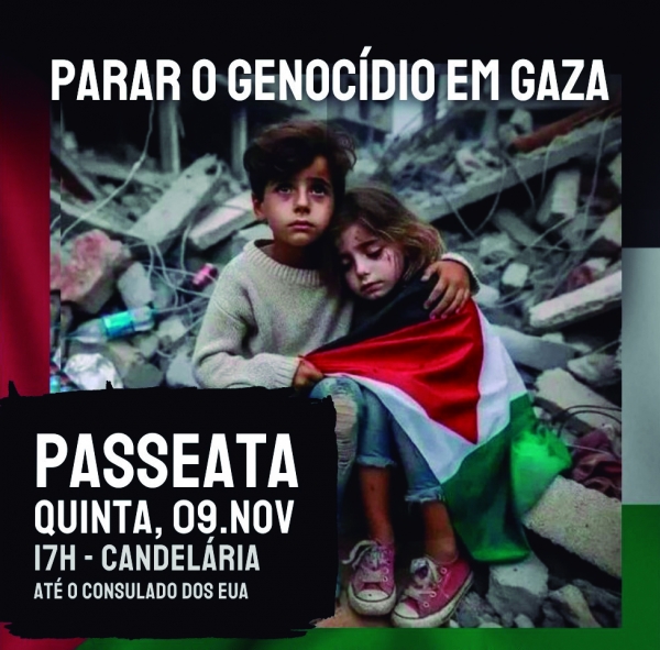 Nesta quinta (9) tem passeata contra extermínio da população de Gaza