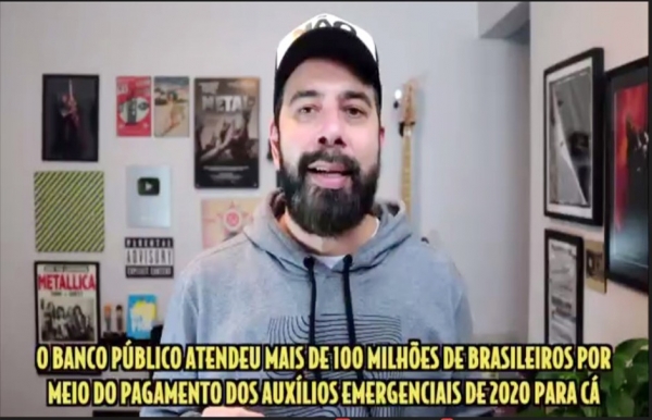 O jornalista Marco Bezzi, do Galãs Feios, fez críticas pesadas e bem-humoradas ao projeto neoliberal do Governo Bolsonaro de privatização de empresas e bancos públicos