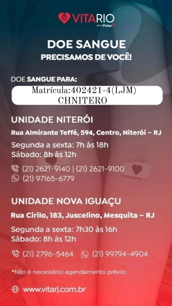 Bancário do BB precisa de doação de sangue