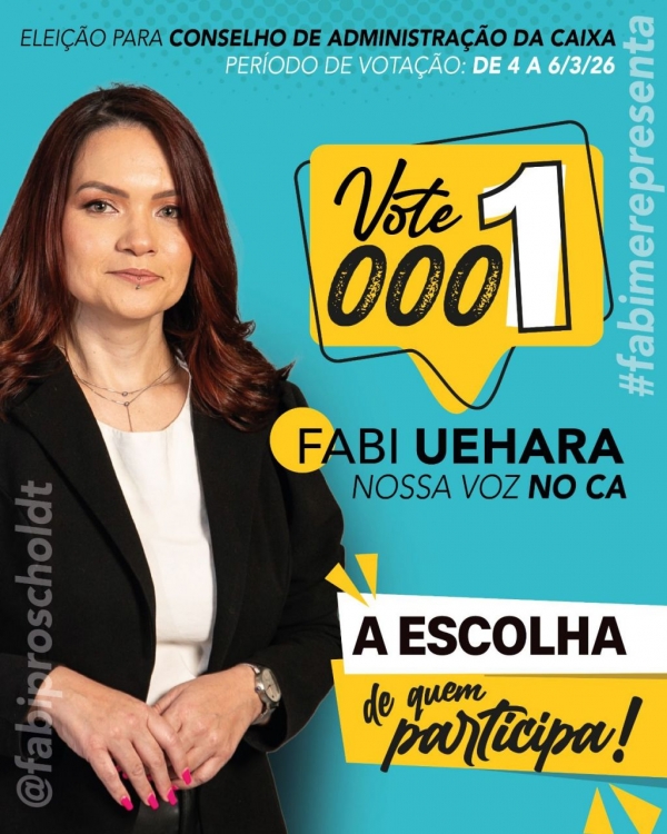 Entenda por que estamos com Fabiana Uehara para o CA da Caixa