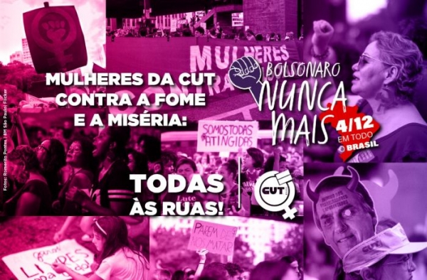 “Bolsonaro nunca mais” é a palavra de ordem das mulheres nos atos deste sábado (4)