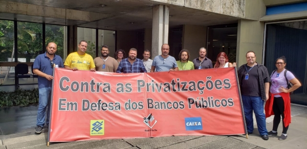 Bancários do Rio protestaram contra as injustiças cometidas contra os funcionários do Banco do Brasil nos critérios usados para promover descomissionamentos