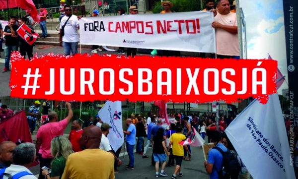 Campanha nas ruas e nas redes sociais para baixar os juros no Brasil, os maiores do mundo: os bancos não querem juros baixos